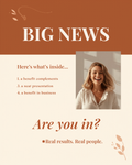 Carousel announcement multi-slide swipe post Canva template in terracotta palette for brands and creators